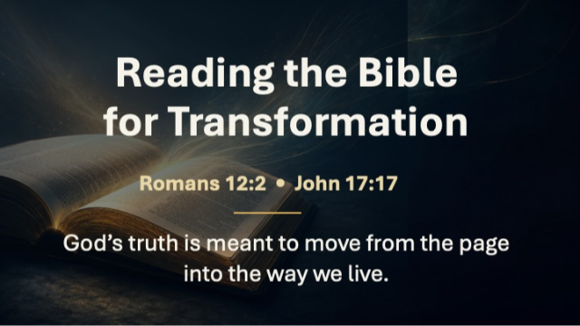 Reading the Bible for Transformation - Audio episode artwork