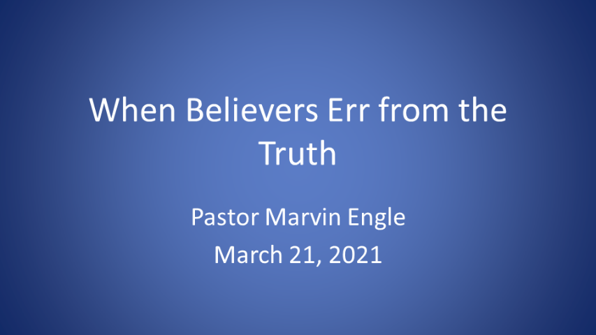 James - When Believers Err from the Truth