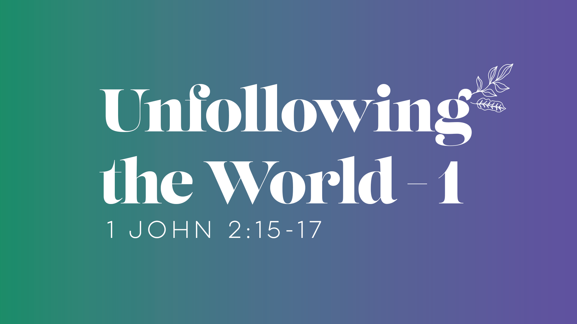 Unfollowing The World - 1 - Audio episode artwork