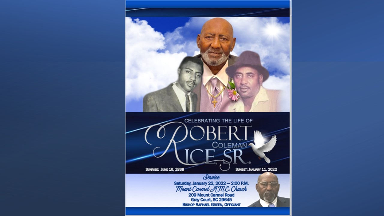 Celebrating the Life of Robert Cole Rice Sr.