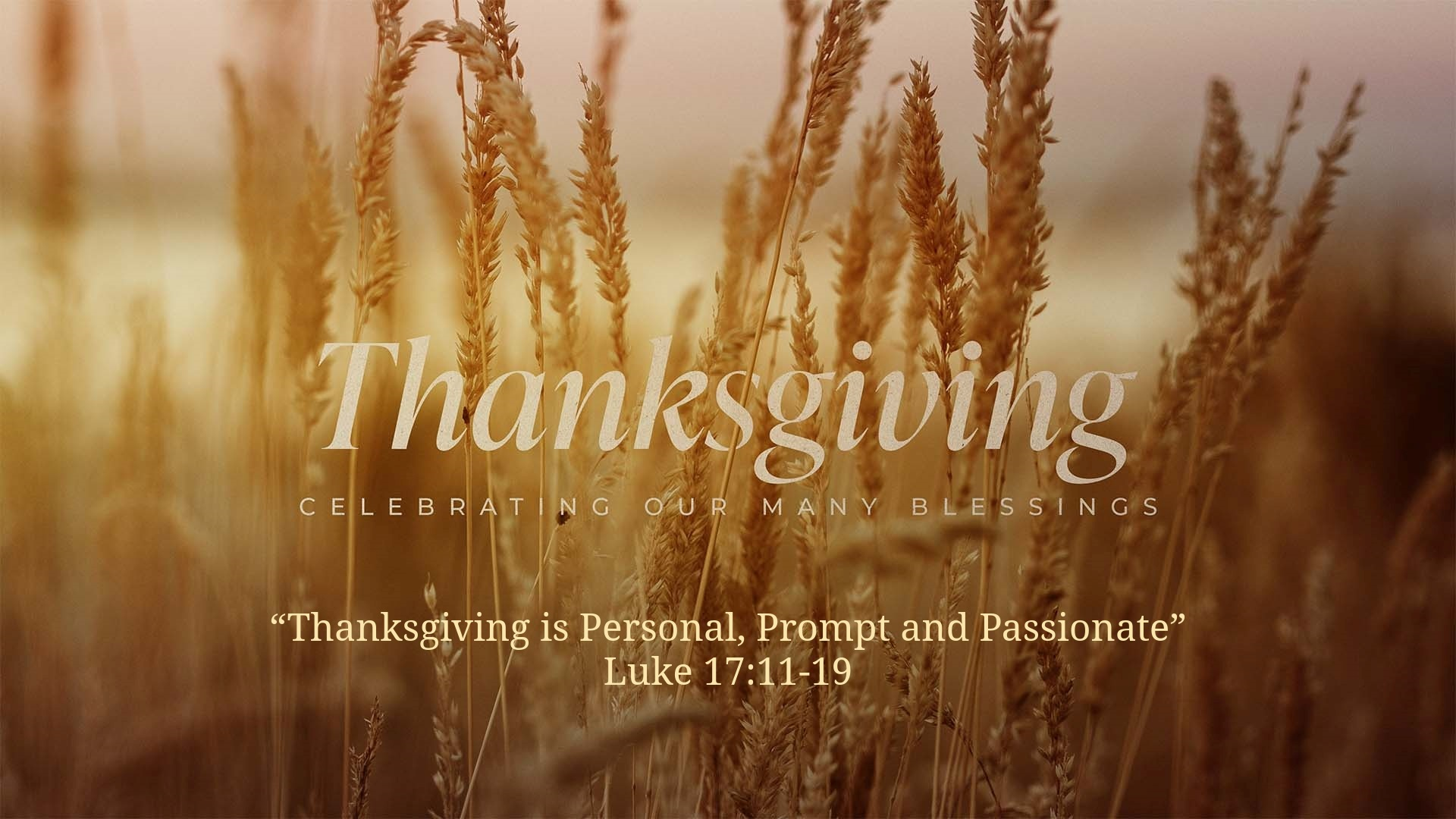 Thanksgiving is Personal, Prompt and Passionate - Video episode artwork
