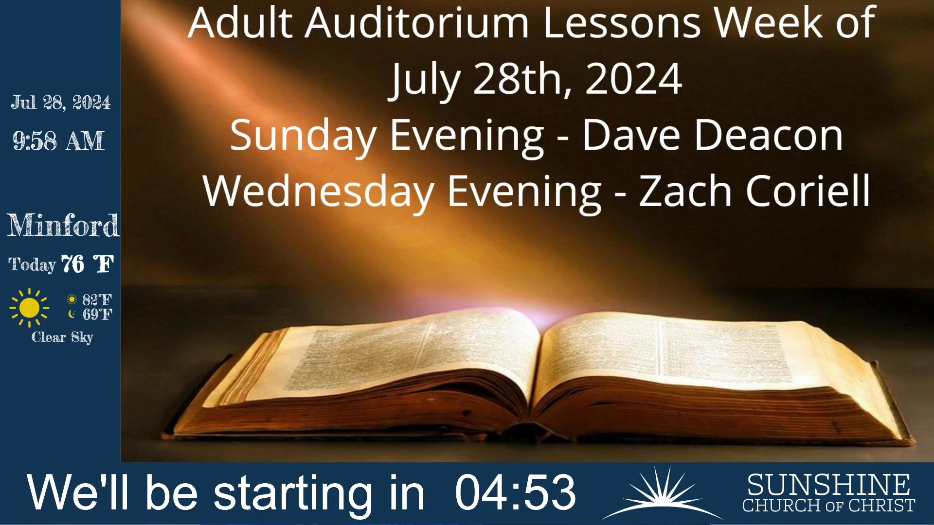 LIVE Services at Sunshine - 07/28/2024