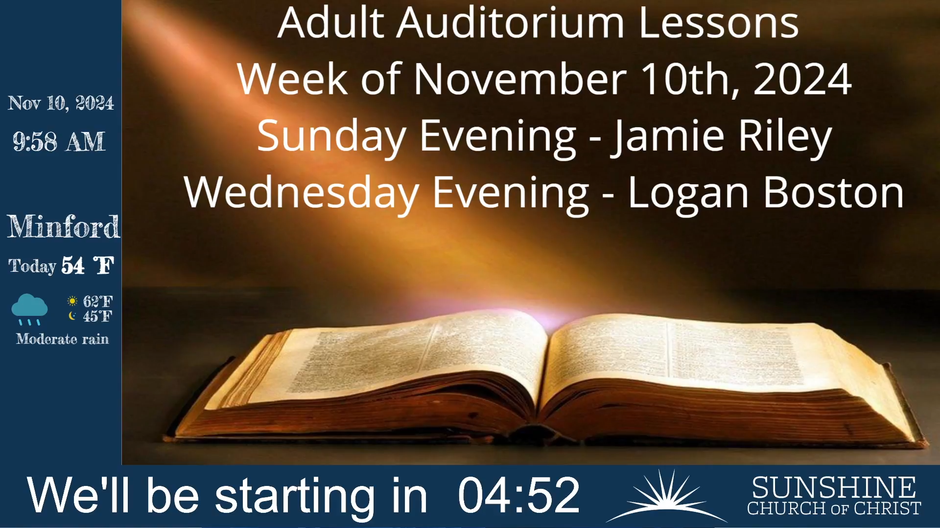 LIVE Services at Sunshine - 11/10/2024