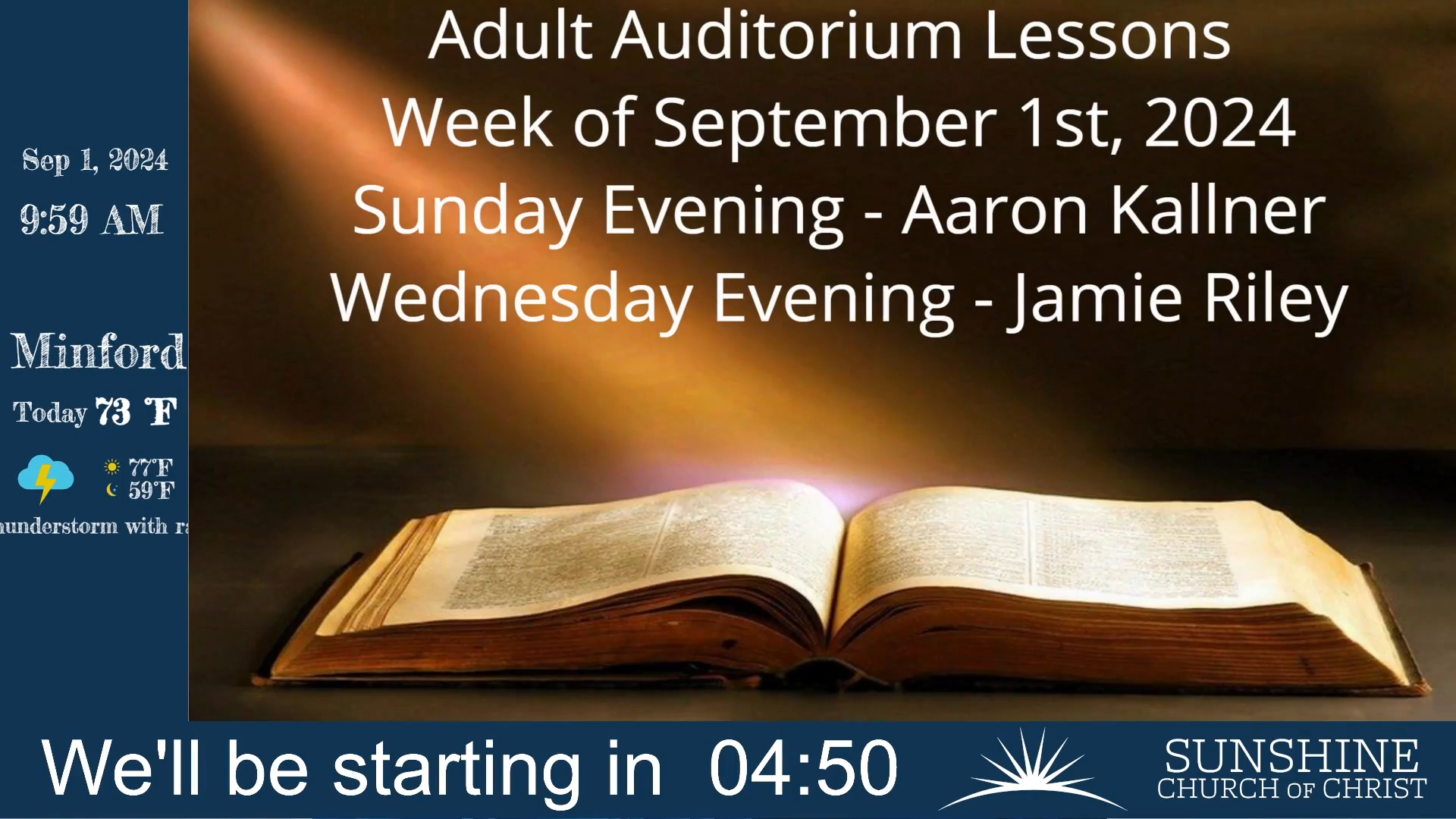 LIVE Services at Sunshine - 09/01/2024