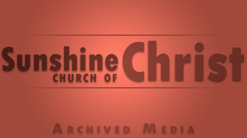 Sunday Morning Message 9-25-2016