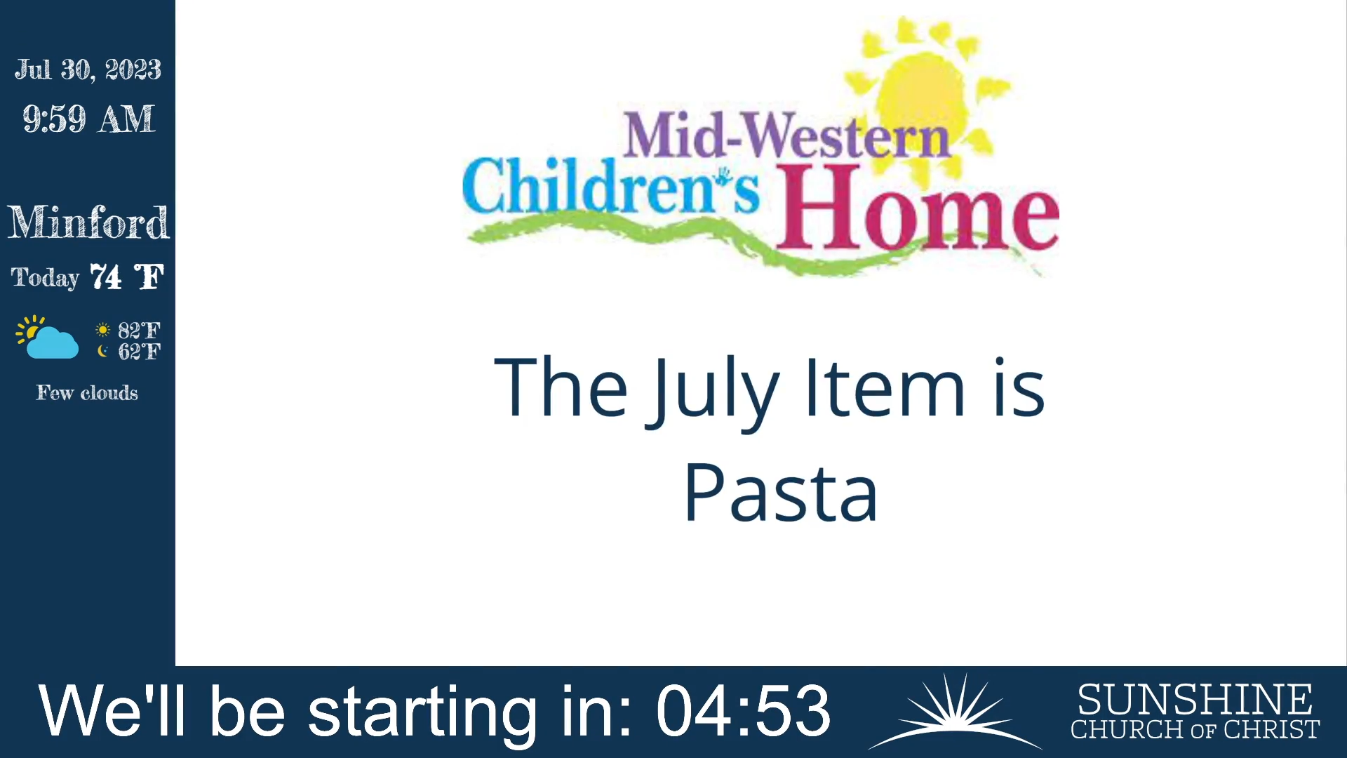 Sunday Morning Service - 07/30/2023