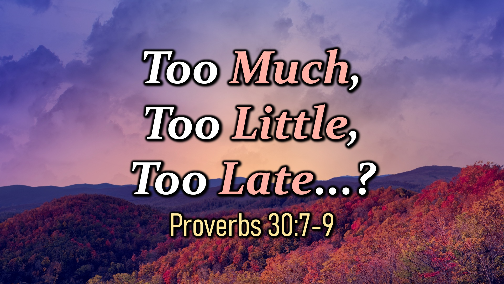 Too much Too little Too late - Audio episode artwork