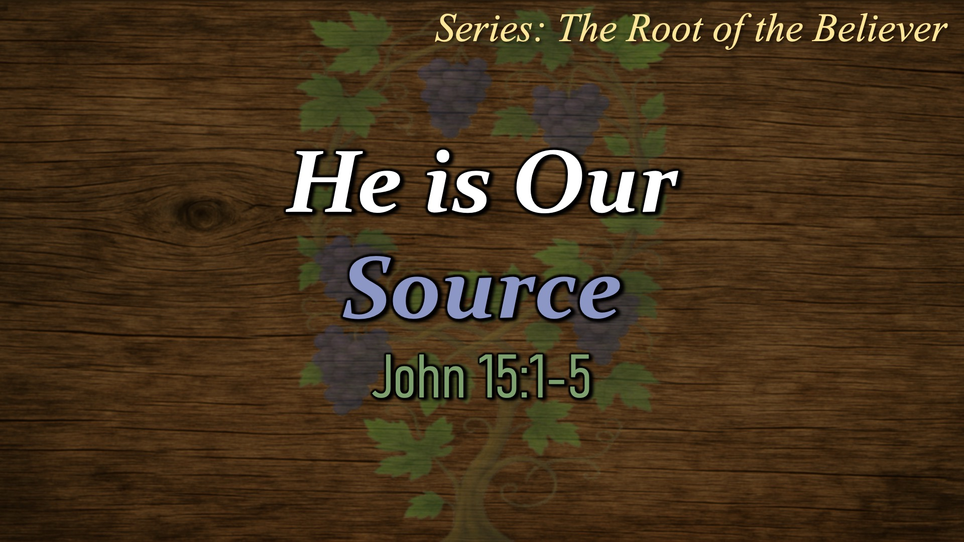 The Root of the Believer: He is Our Source