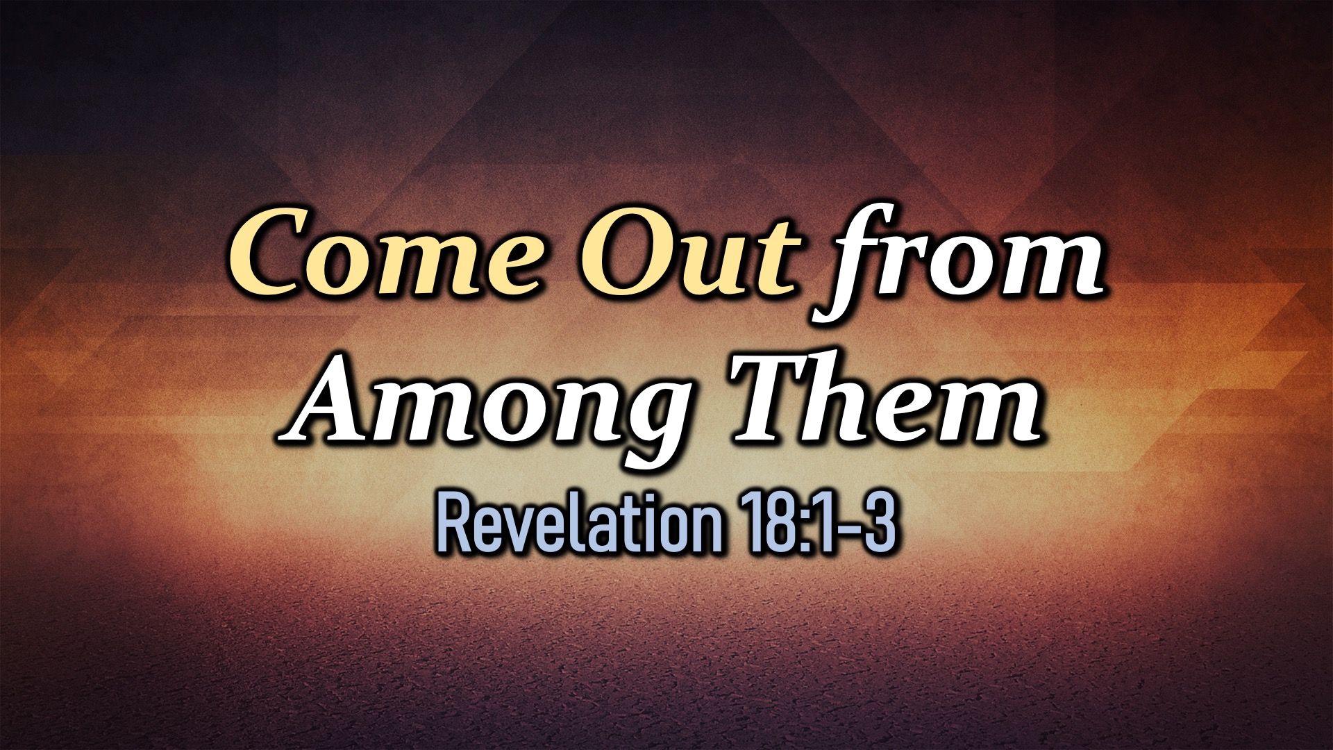 Come Out From Among Them episode artwork