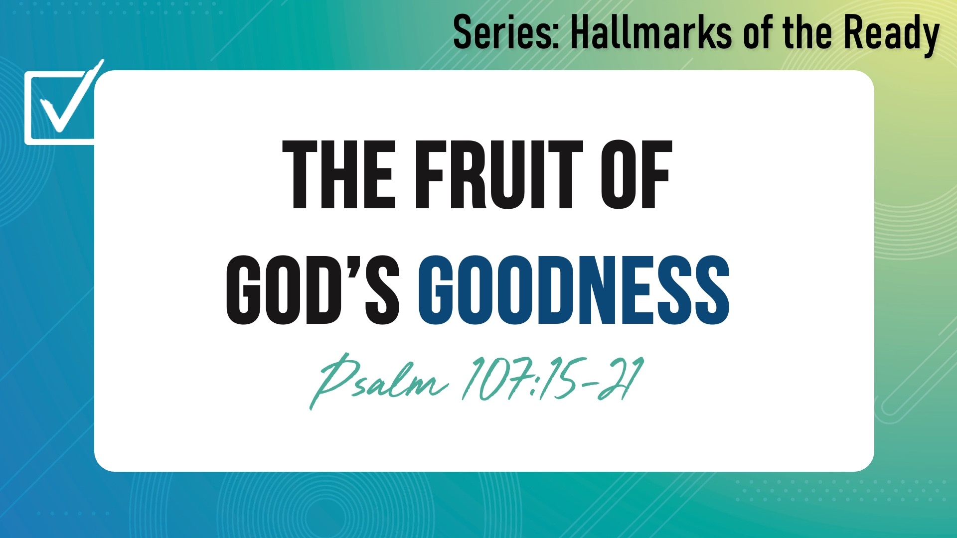The Fruit of God's Goodness episode artwork