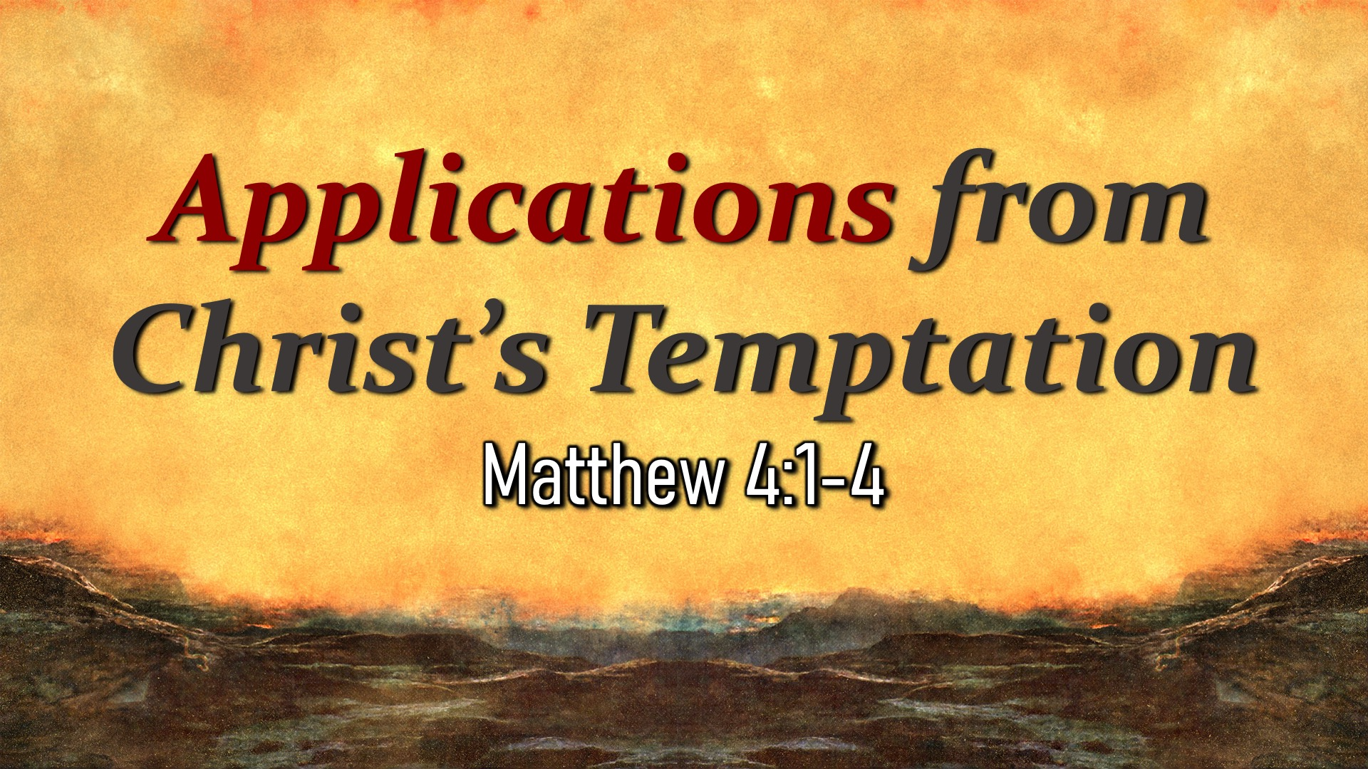 Applications of Christ's Temptation episode artwork