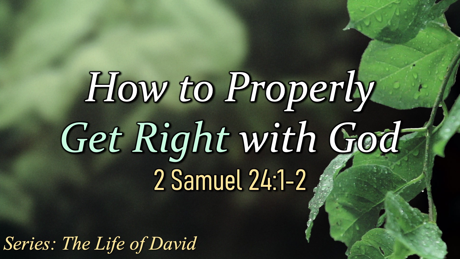 How to Properly Get Right with God (part 1) - Audio episode artwork