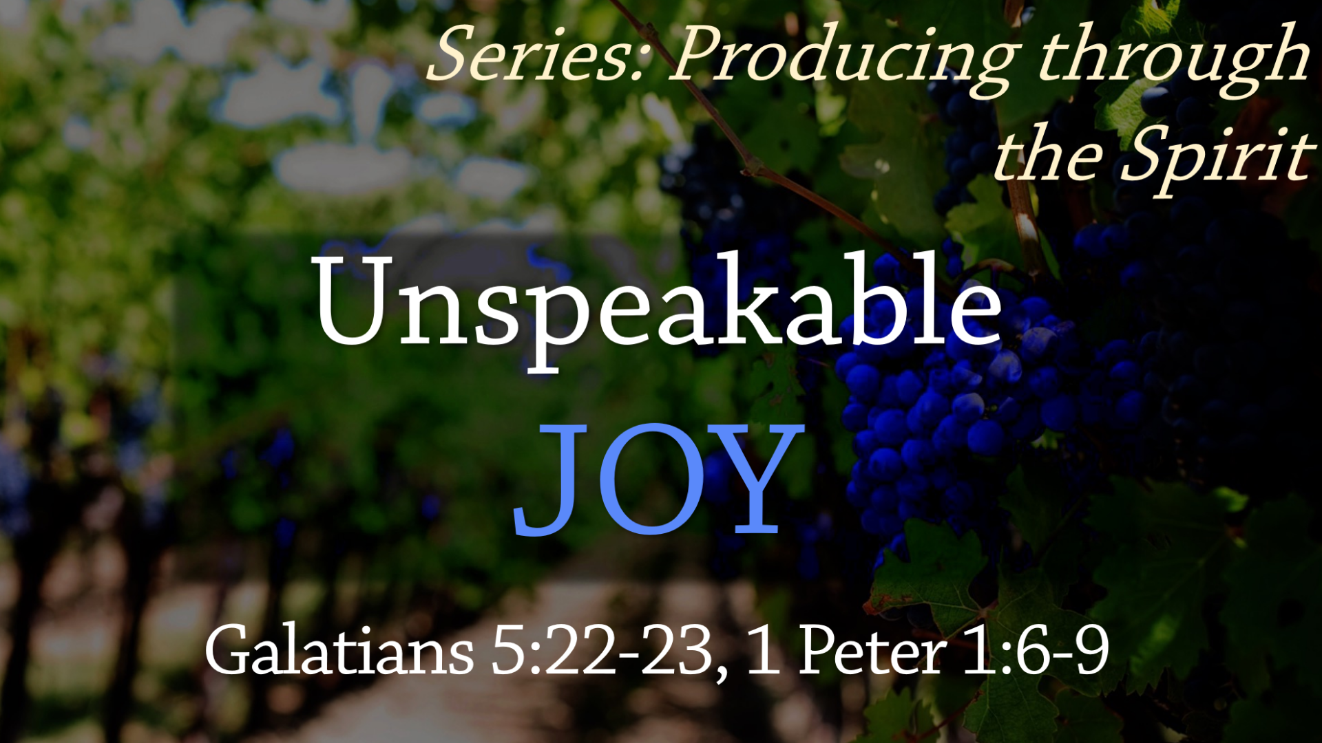 Unspeakable  JOY
