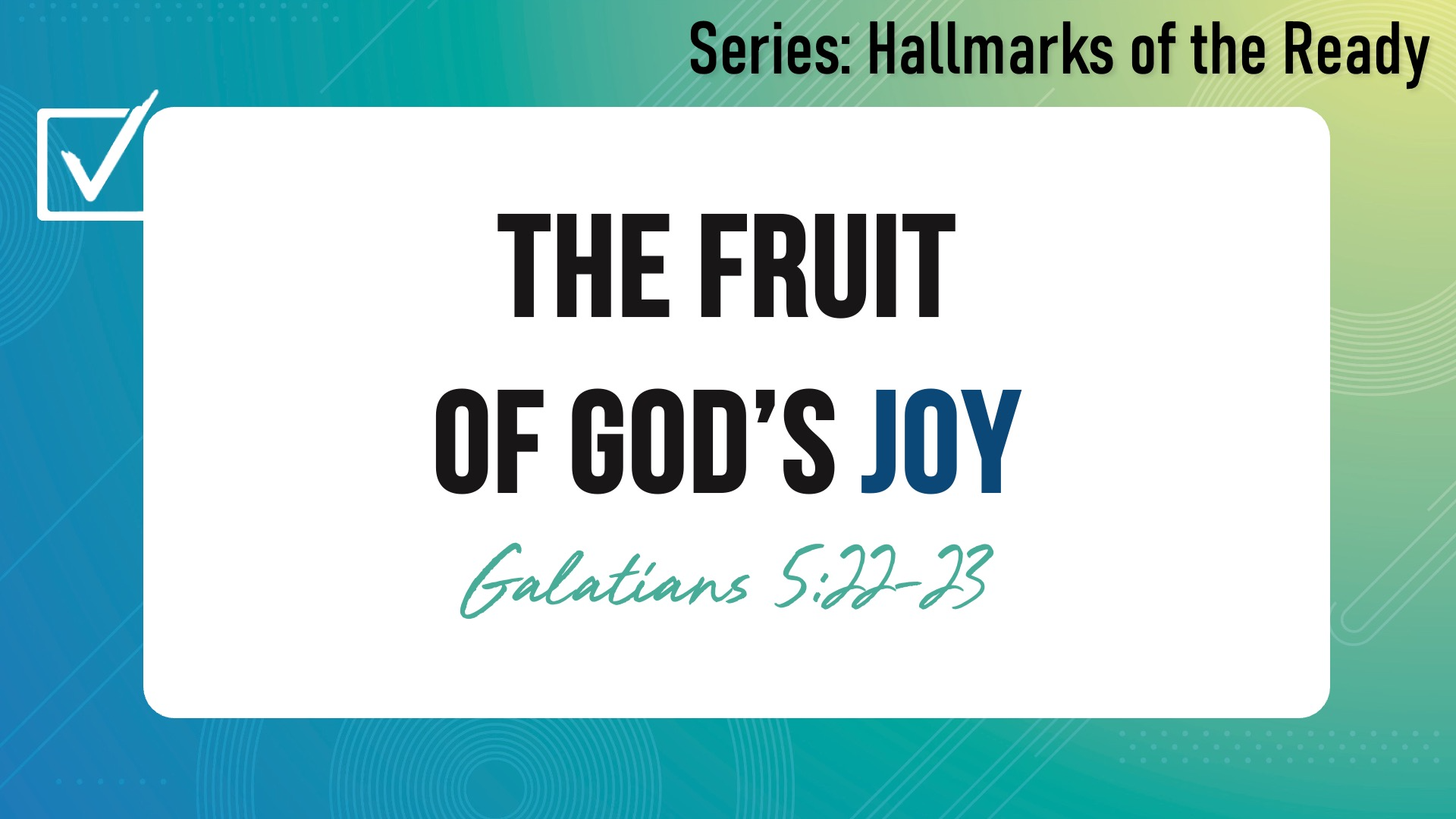 The Fruit of God's Joy - Audio episode artwork