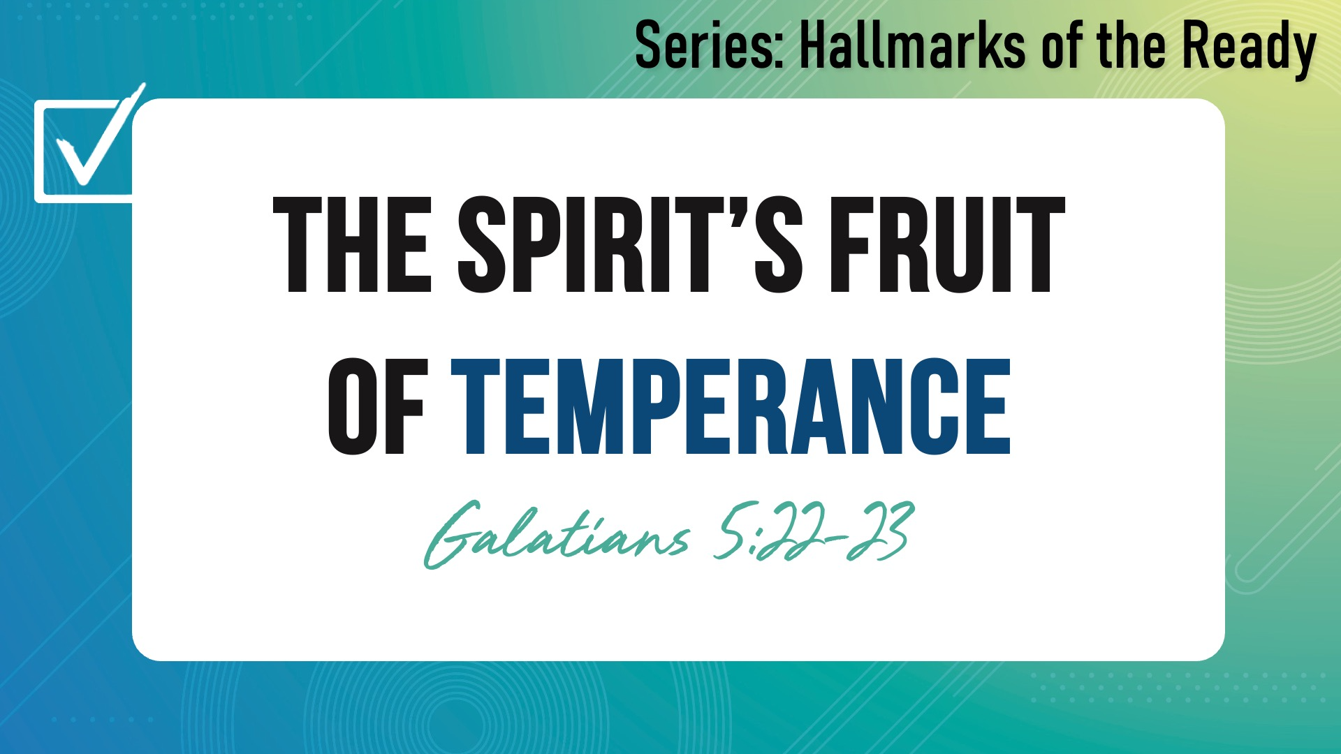 The Spirit's Fruit of Temperance episode artwork