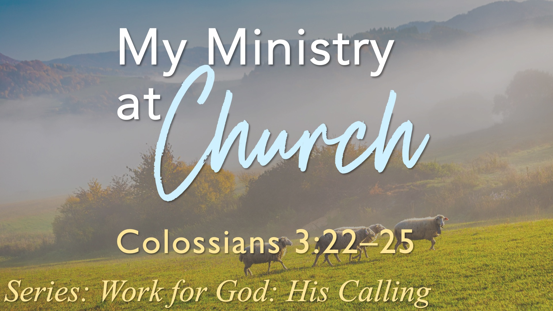 My Ministry at Church