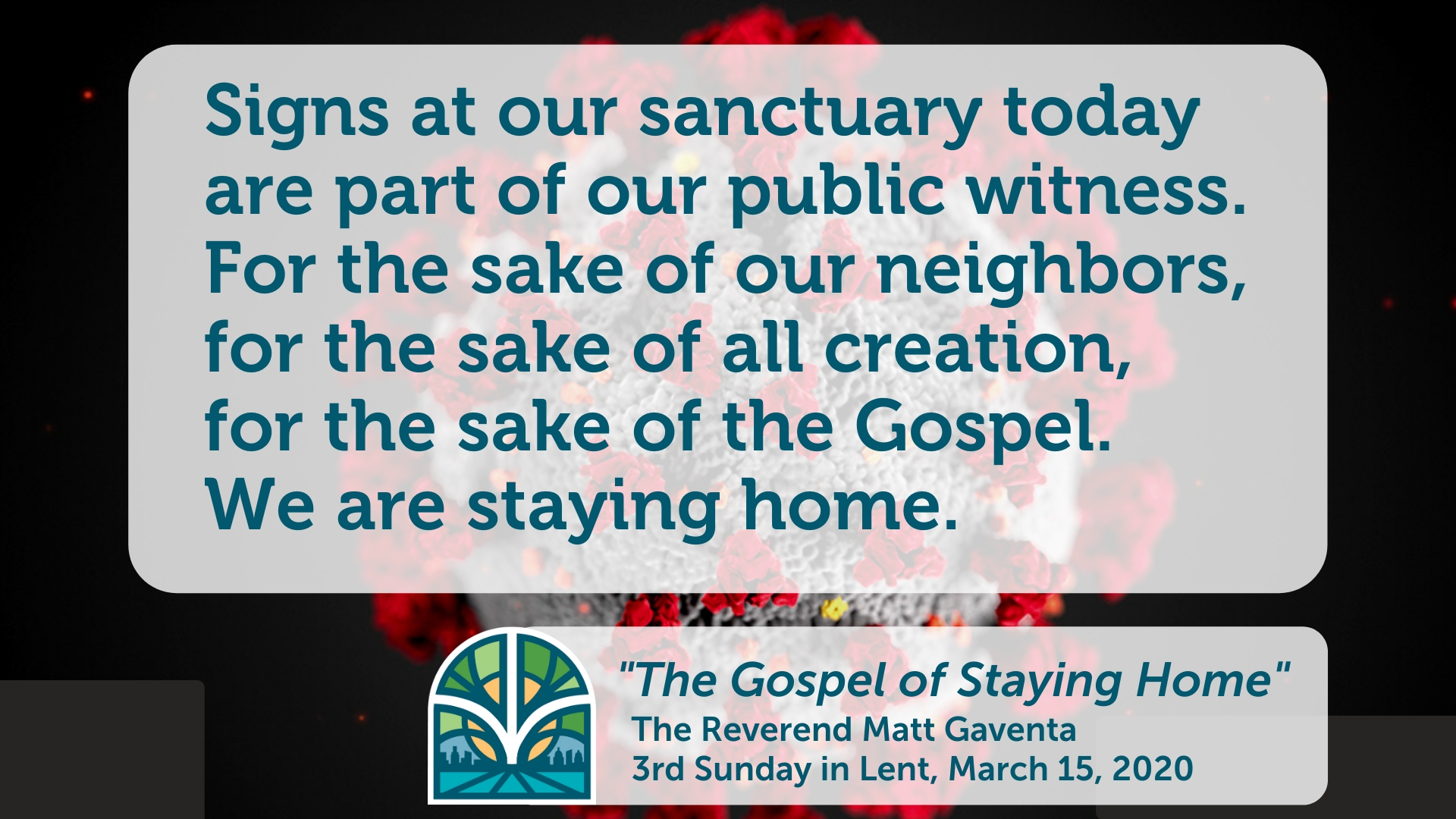 The Gospel of Staying Home