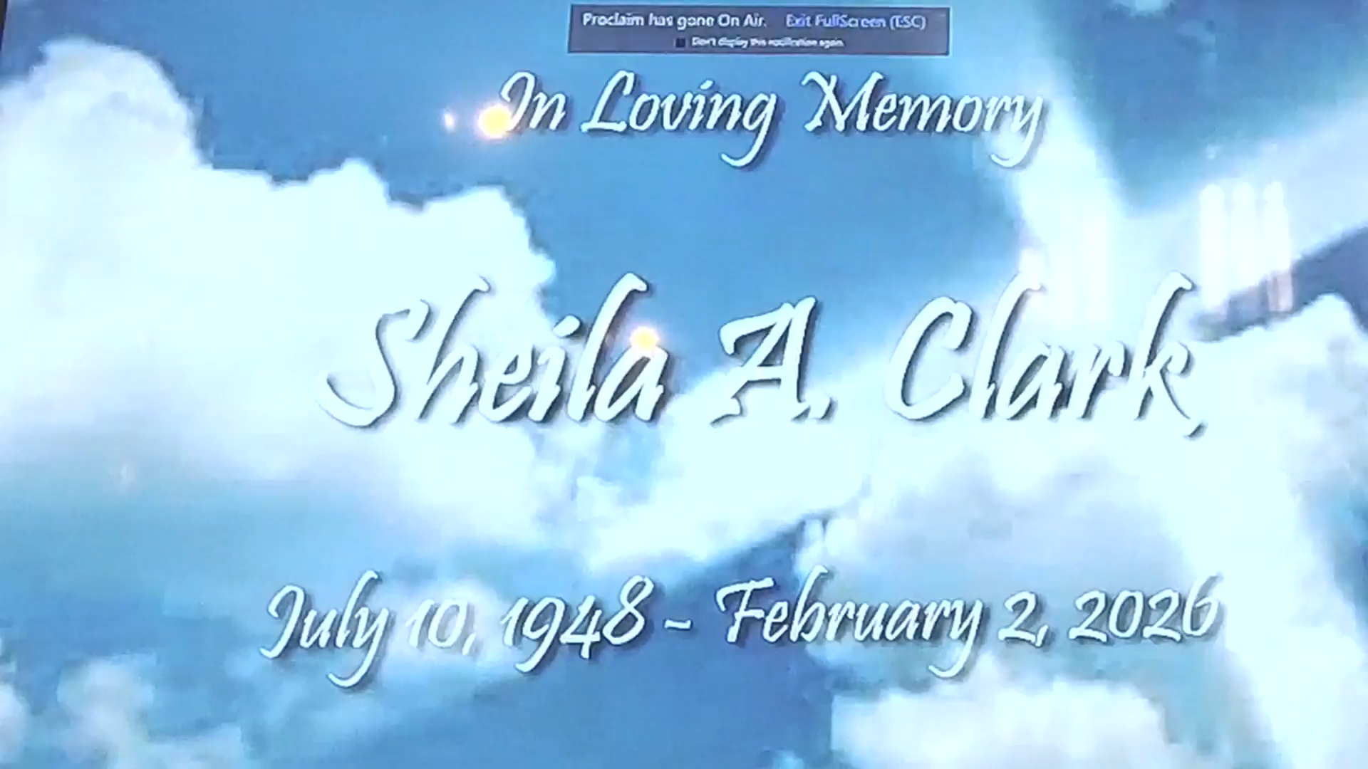 2/20 Shelia Clark Memorial Service episode artwork