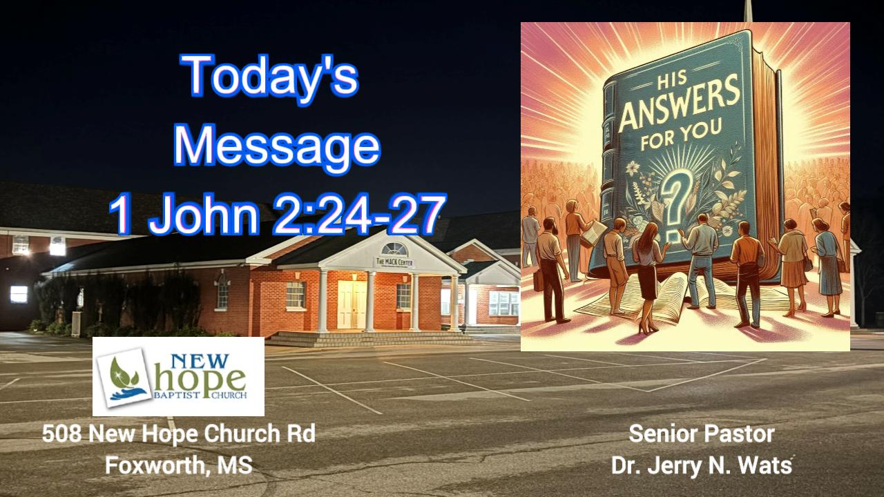 03-16-25 - His Answers For You - Audio