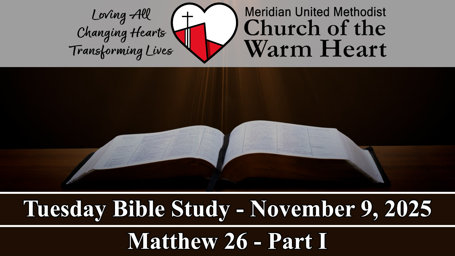 2025-11-04 Tuesday Bible Study of Matthew 26 (Part One) - Audio episode artwork