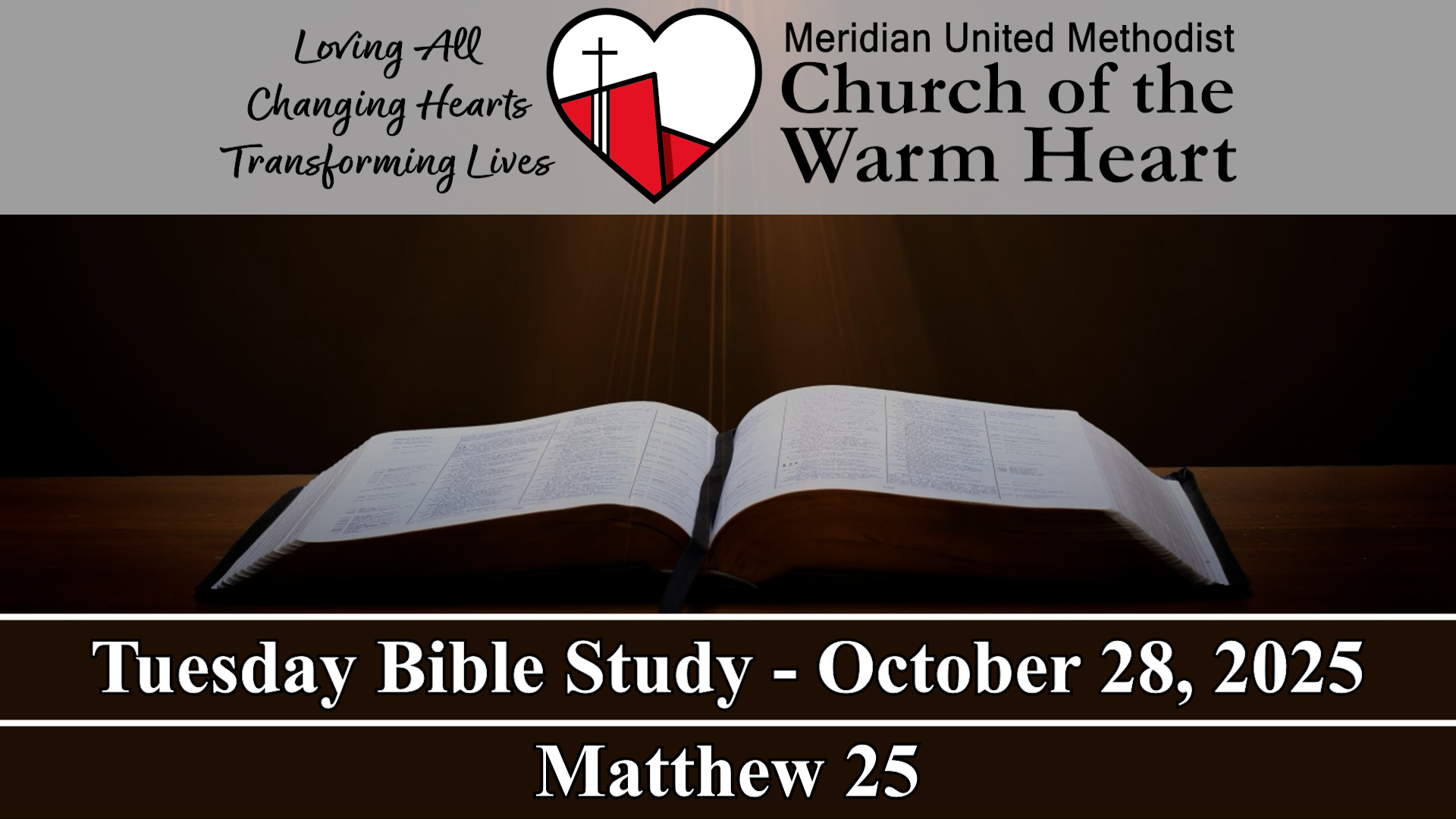 2025-10-28 Tuesday Bible Study of Matthew 25 - Video episode artwork