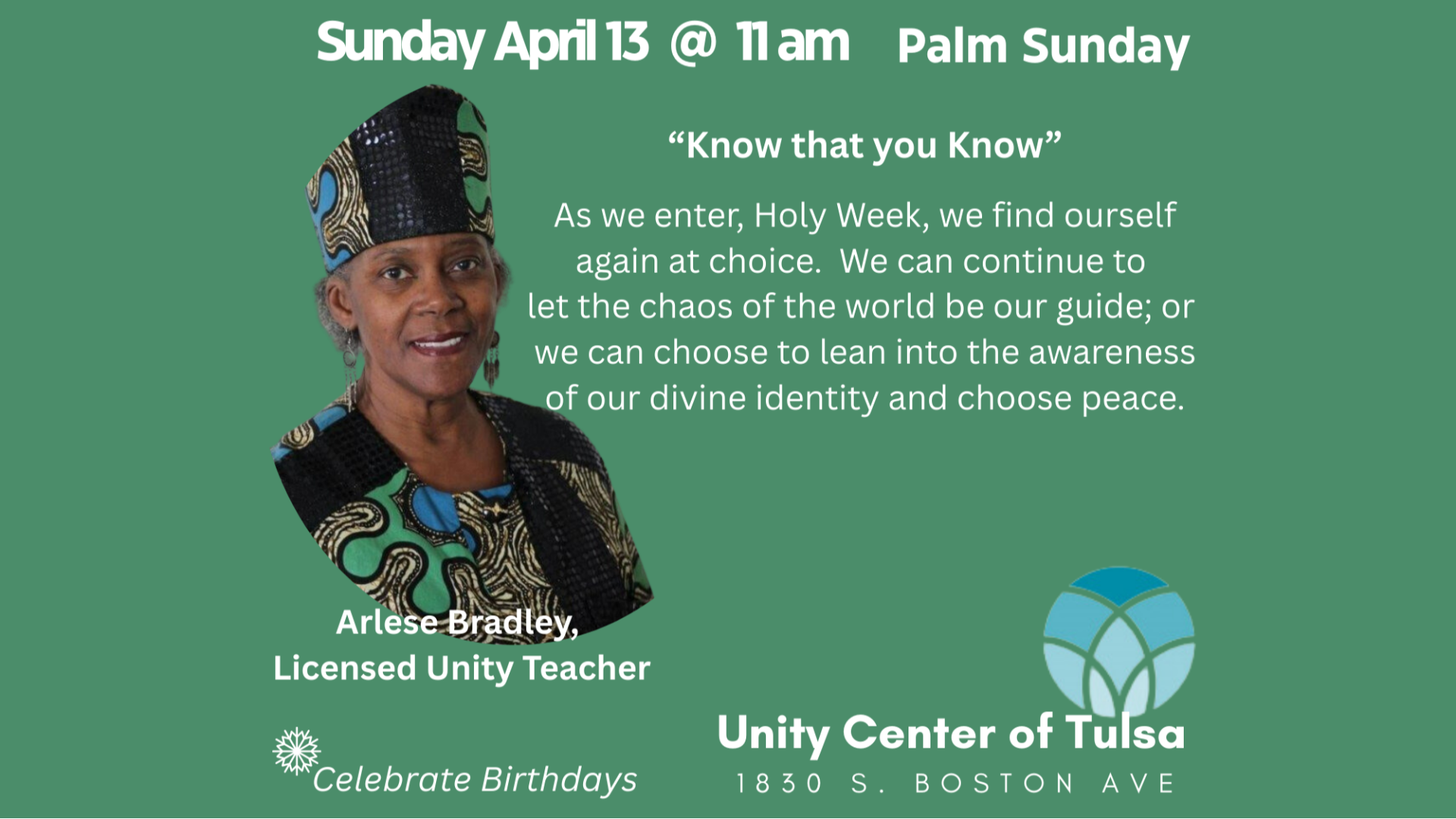 Arlese Bradley - Palm Sunday - 2025/04/13