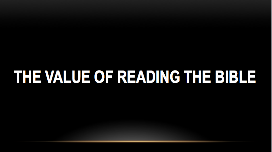 THE VALUE OF READING THE BIBLE - Audio episode artwork