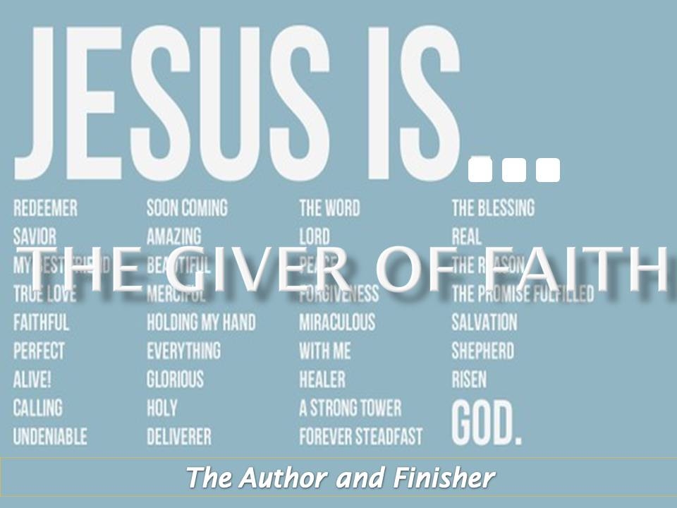 JESUS IS THE GIVER OF FAITH - John 4:43-54